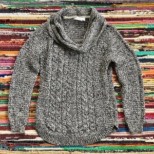 RD Style ~ Cowl neck grey black speckled sweater